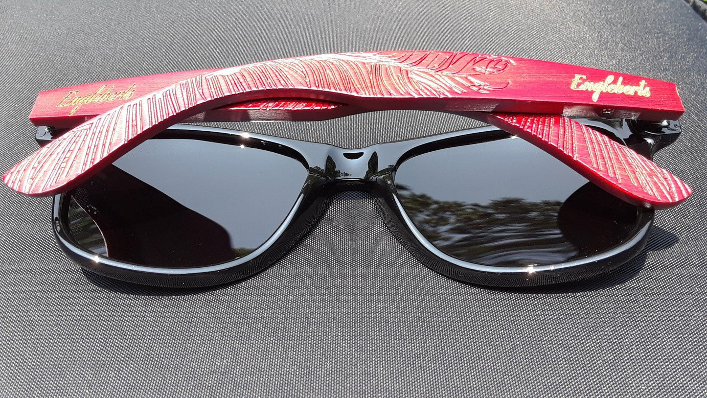 Rosewood Sunglasses, Polarized, Artisan Engraved, Handcrafted - The Higher Flower