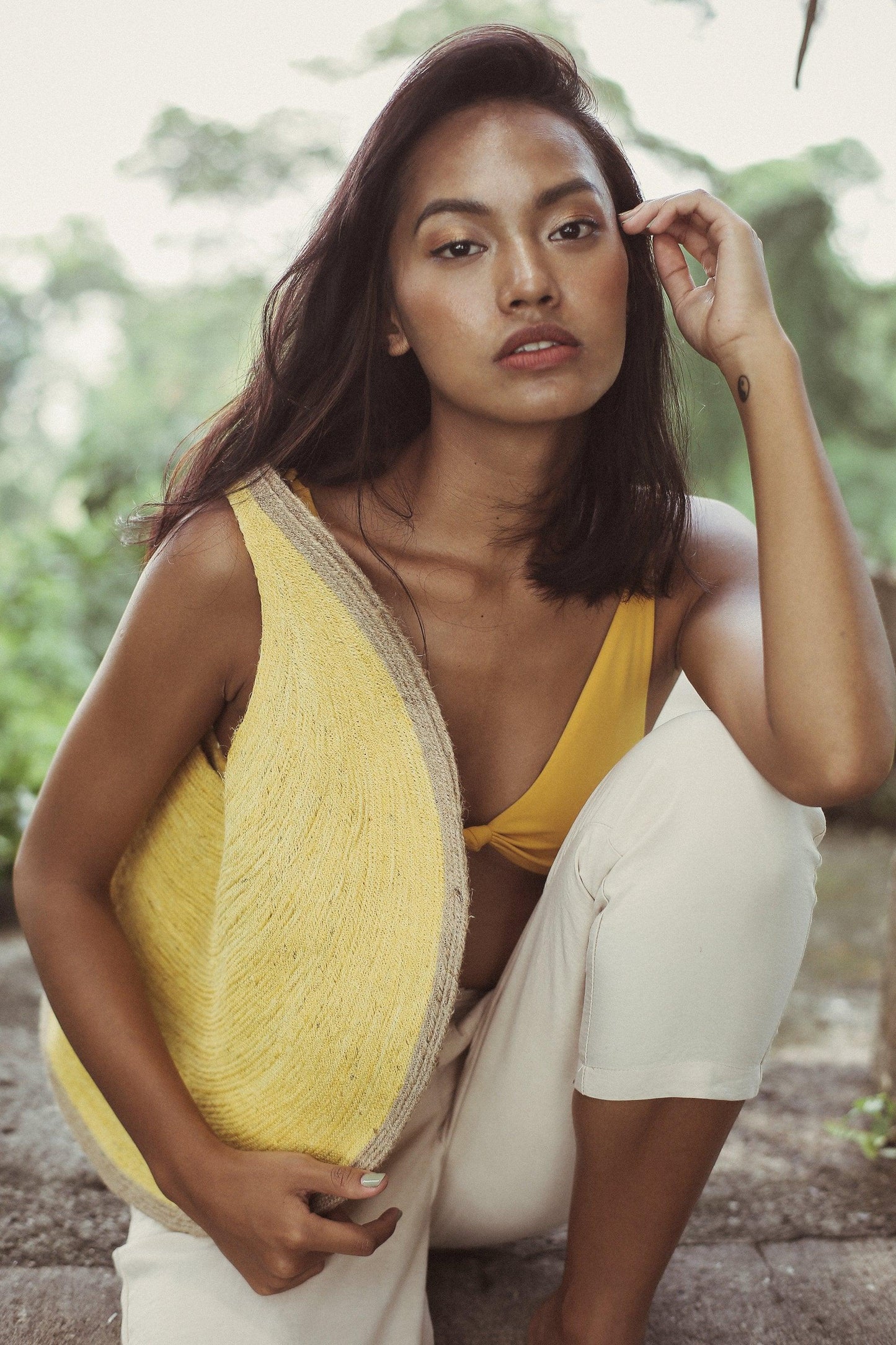 SOLO Citroen Jute Bag In Lemon Yellow - The Higher Flower