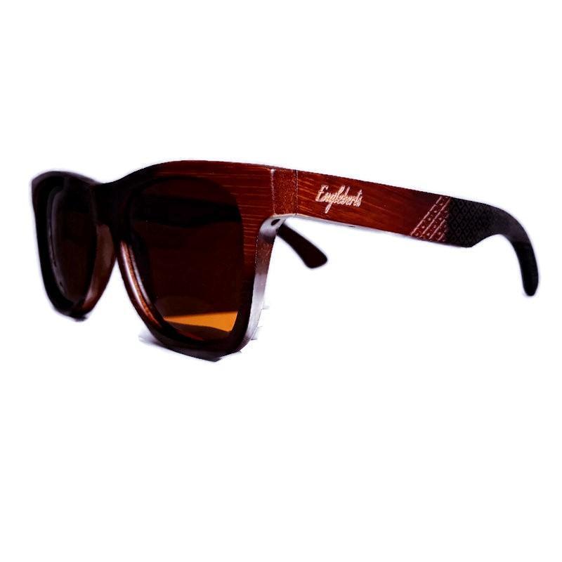 Crimson Wooden Sunglasses, Tea Colored Polarized Lenses - The Higher Flower