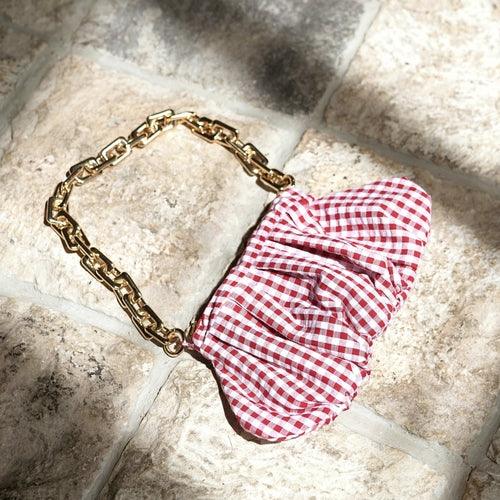 AWAN Ruffle Bag, in Red Gingham - The Higher Flower