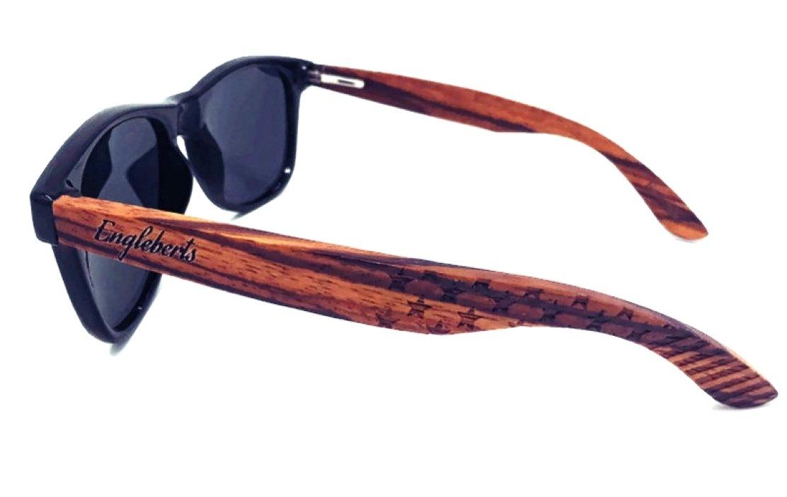 Zebrawood Sunglasses, Stars and Bars With Wooden Case, Polarized, - The Higher Flower