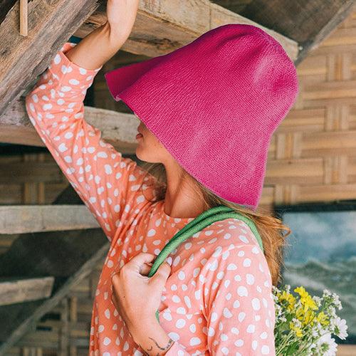 BLOOM Crochet Hat In Hot Pink - The Higher Flower