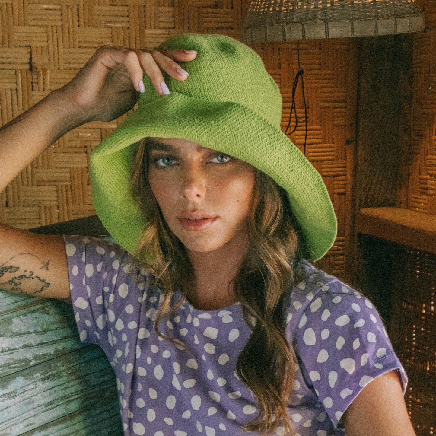 BLOOM Crochet Sun Hat In Lime Green - The Higher Flower