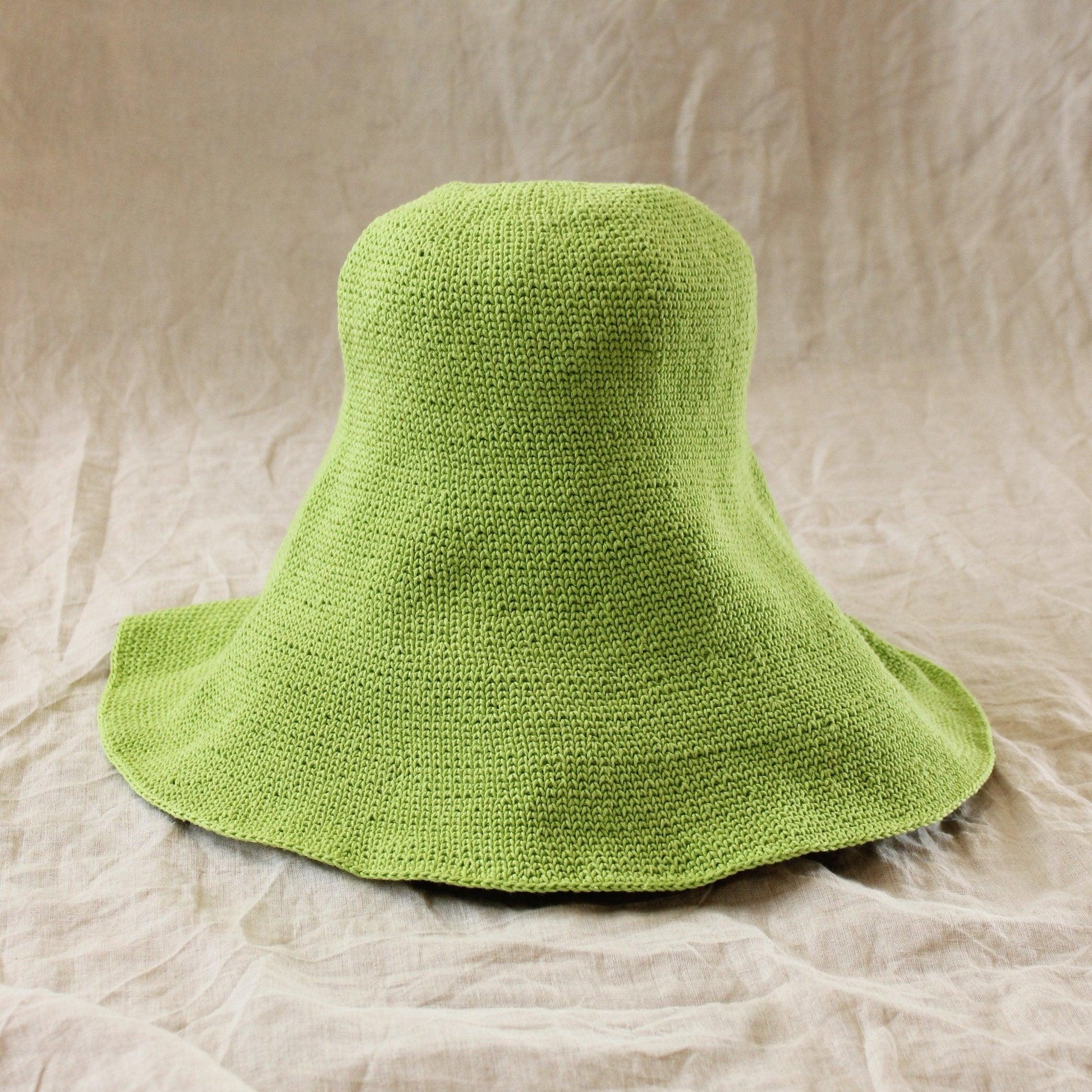 BLOOM Crochet Sun Hat In Lime Green - The Higher Flower