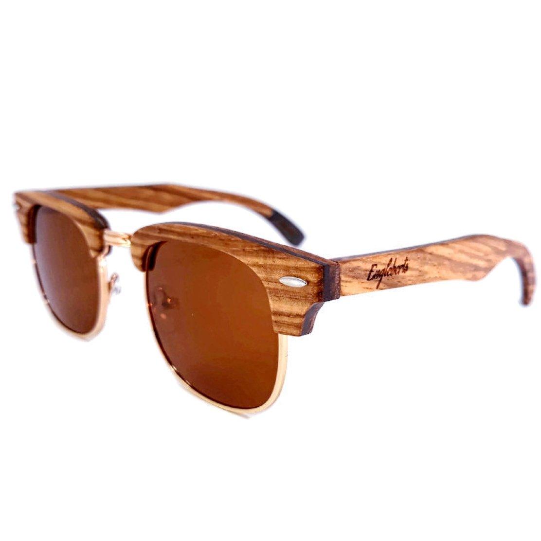 Ebony and ZebraWood Sunglasses, Tea Polarized Lenses - The Higher Flower