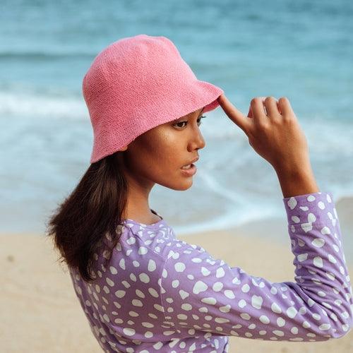 FLORETTE Crochet Bucket Hat In Pink - The Higher Flower