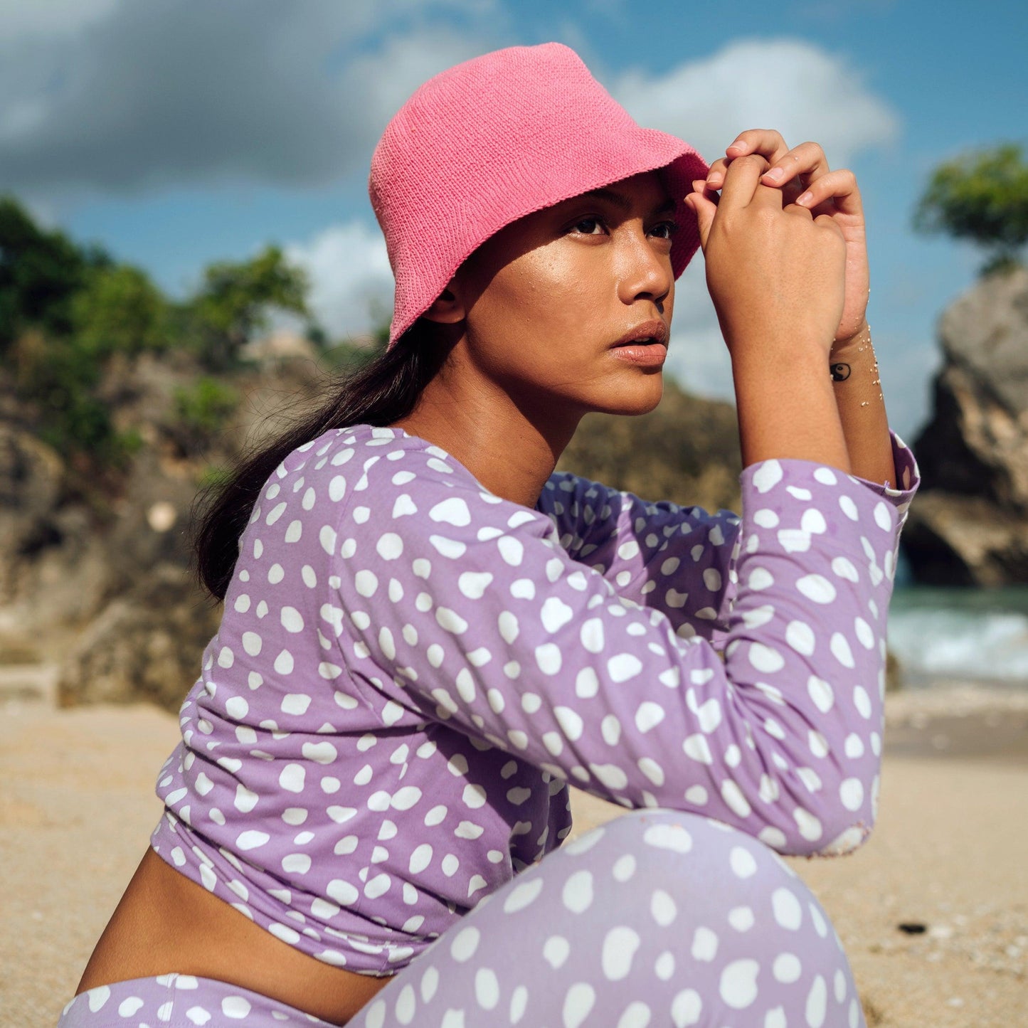 FLORETTE Crochet Bucket Hat In Pink - The Higher Flower