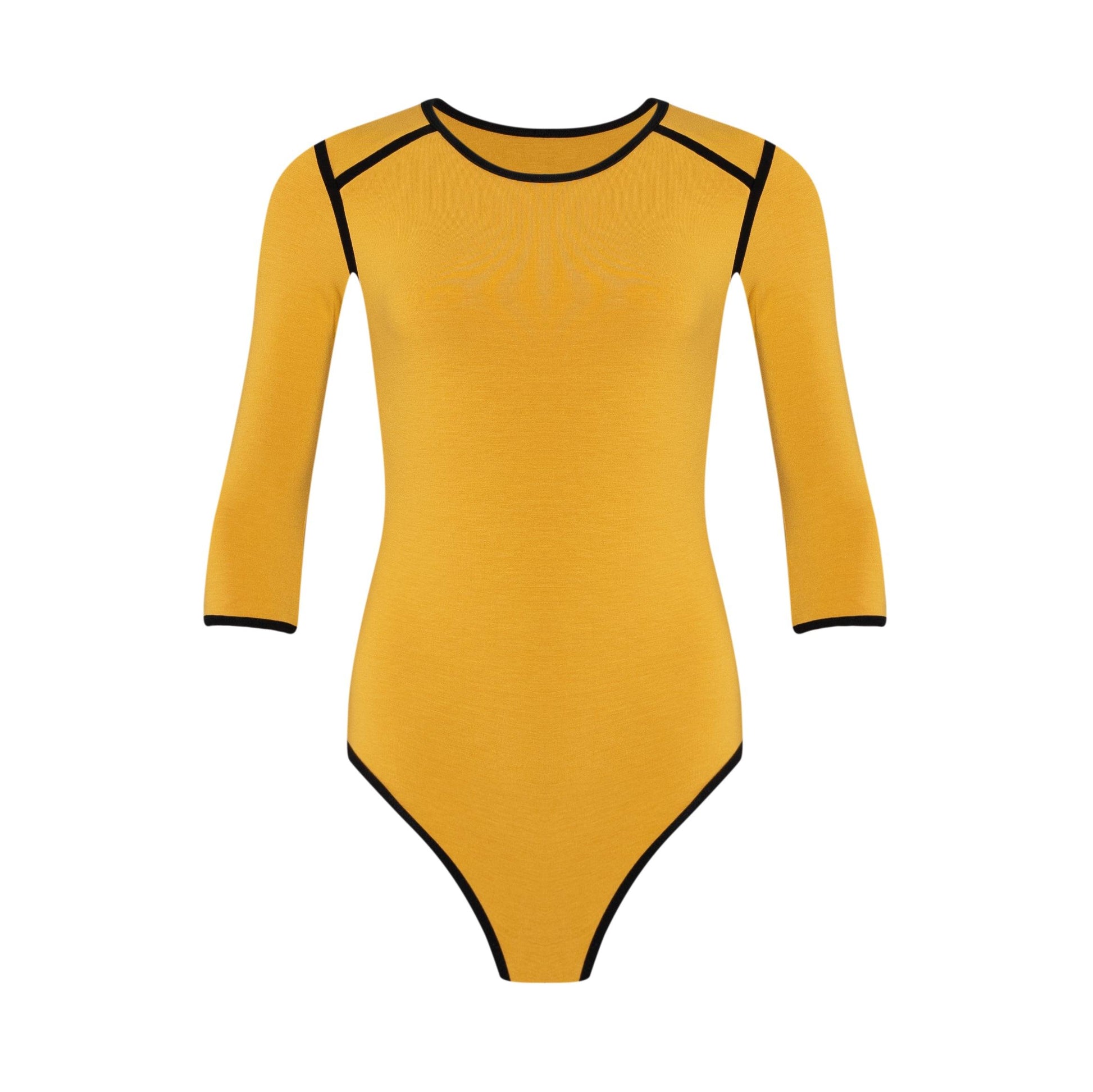 GIRL Two tone Eco bodysuit in Canary Yellow - The Higher Flower