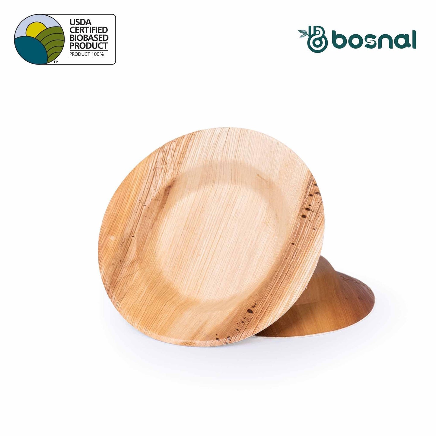 Bosnal - Palm Leaf Biodegradable Bowls, 9.5 inch Round Soup Bowl, 25 - The Higher Flower