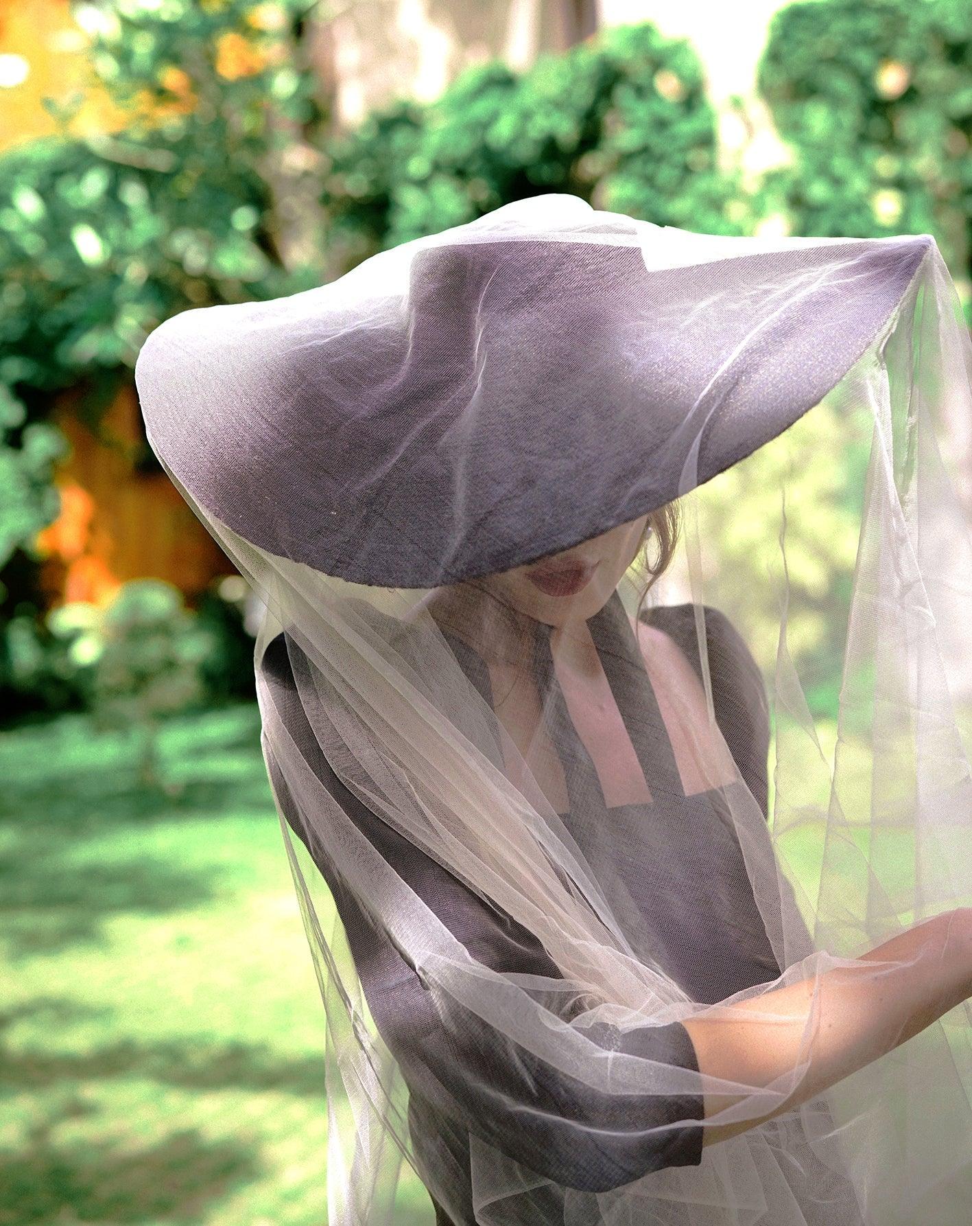 LOLA Wide Brim Jute Straw Hat In Black - The Higher Flower