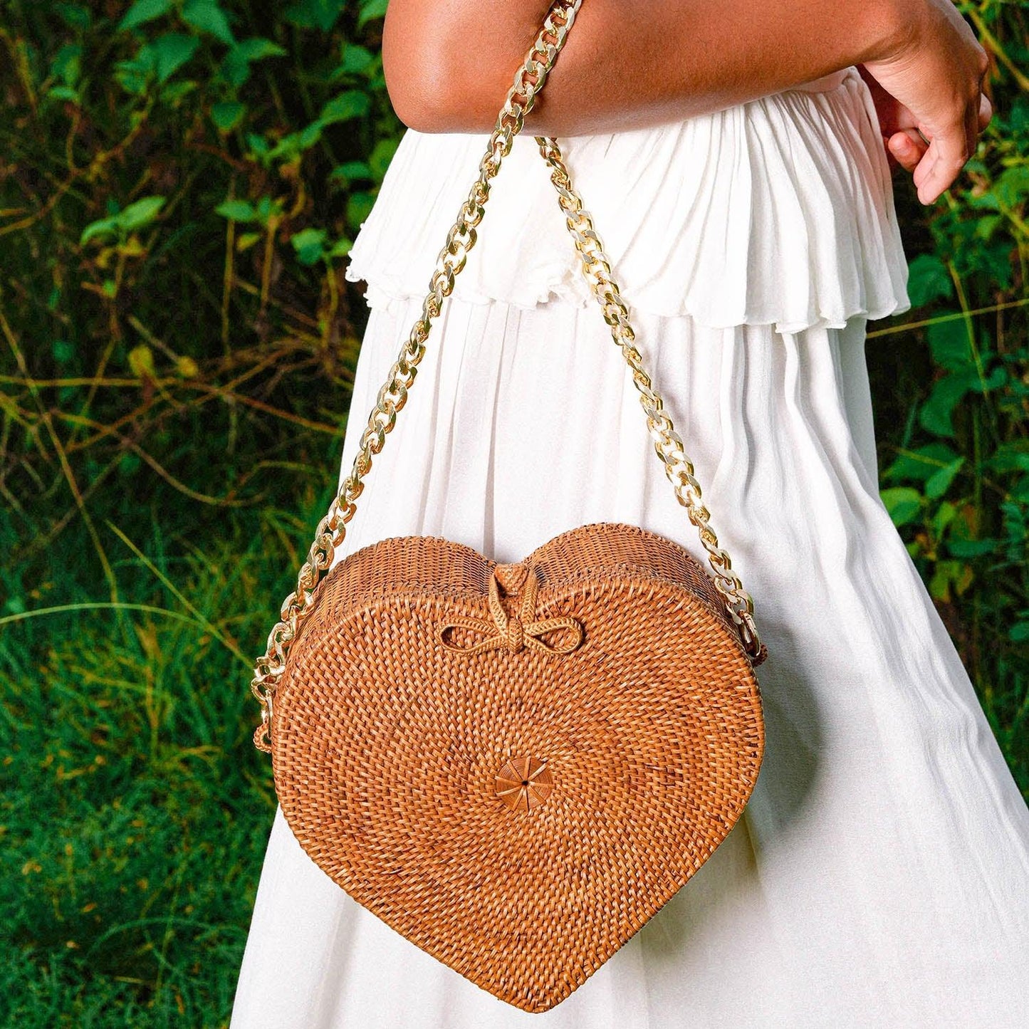 CINTA Atta Rattan Shoulder Bag In Natural Brown - The Higher Flower