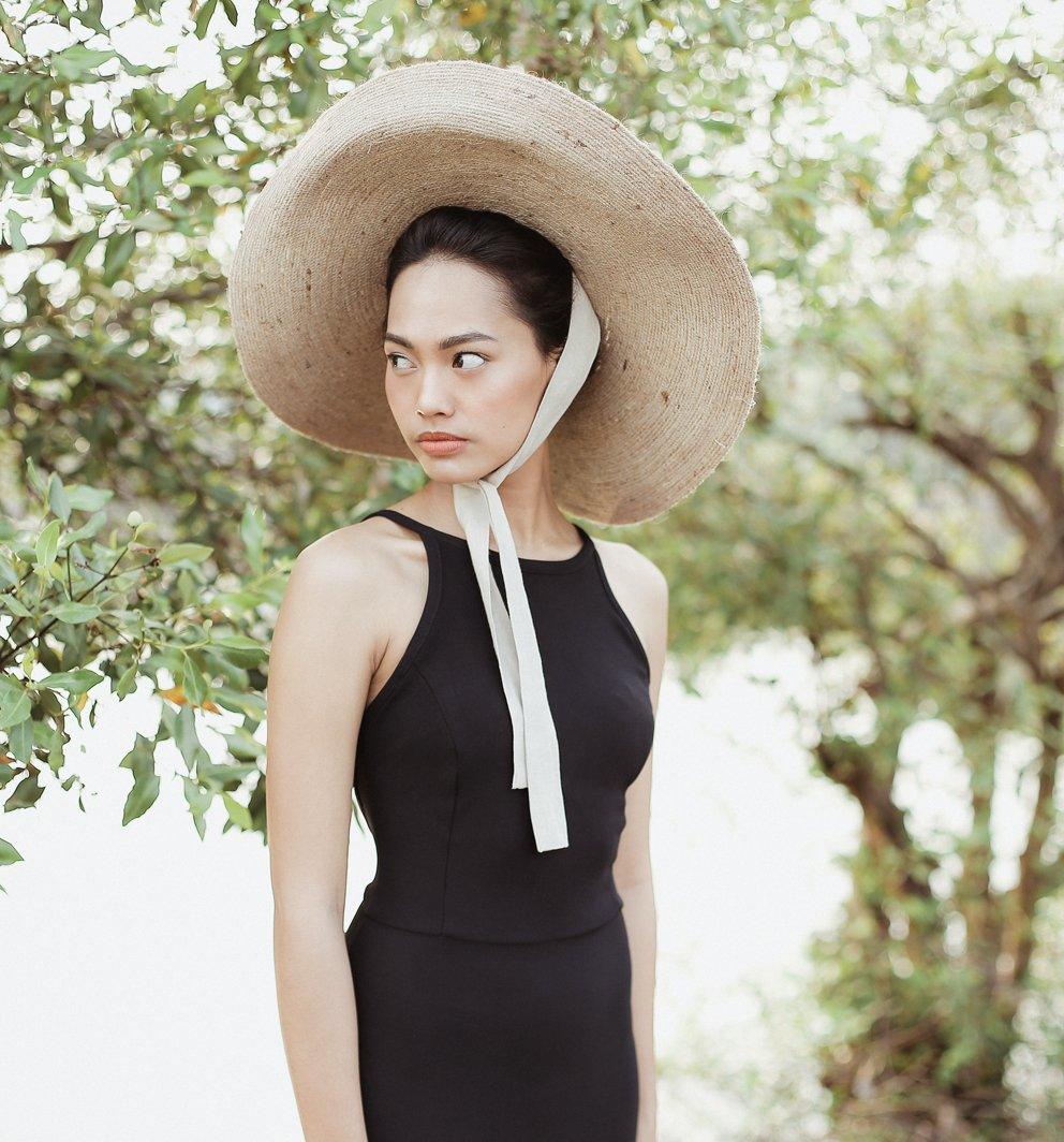 LOLA Wide Brim Jute Straw Hat In Natural Beige - The Higher Flower