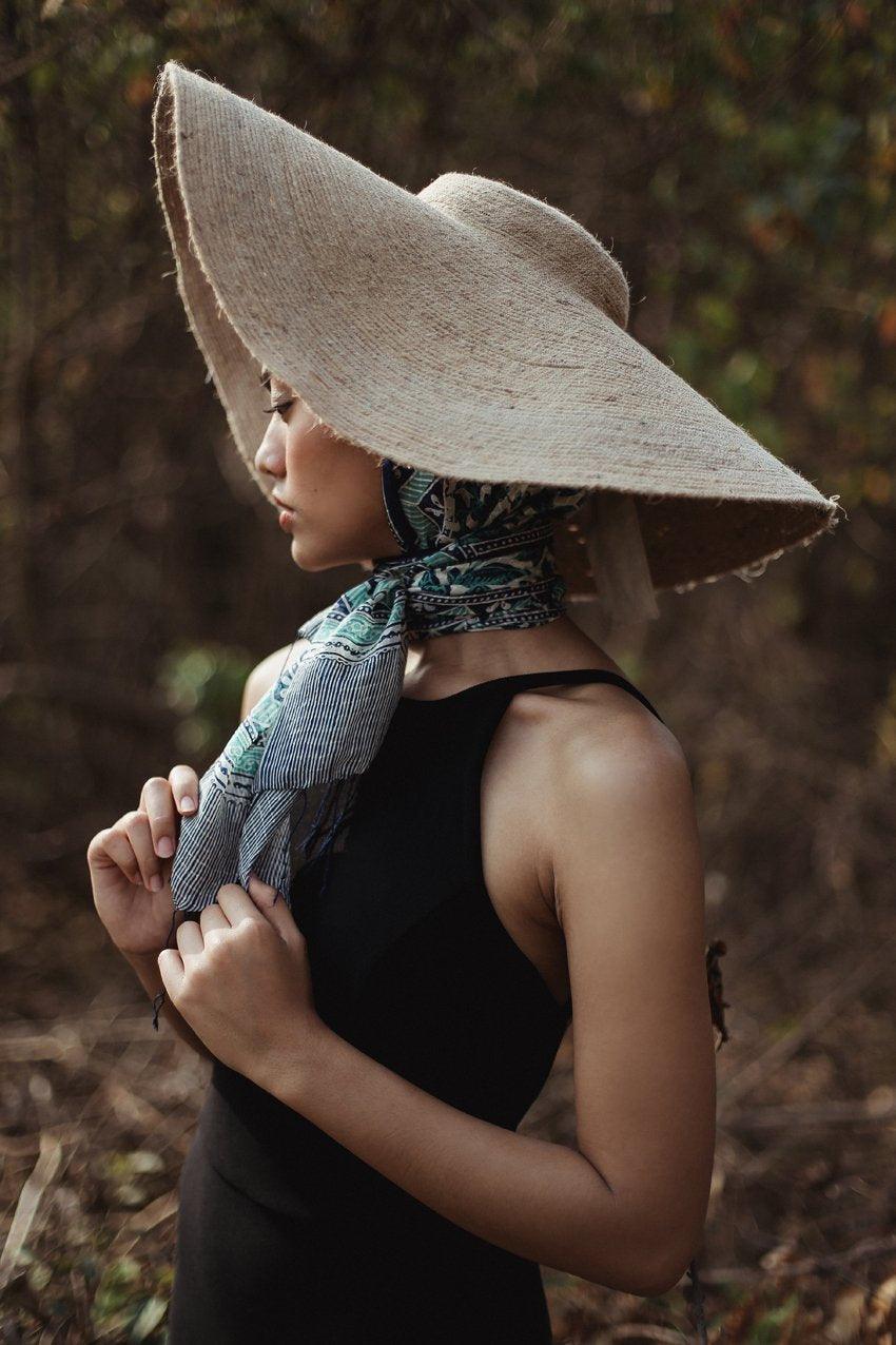 LOLA Wide Brim Jute Straw Hat In Natural Beige - The Higher Flower