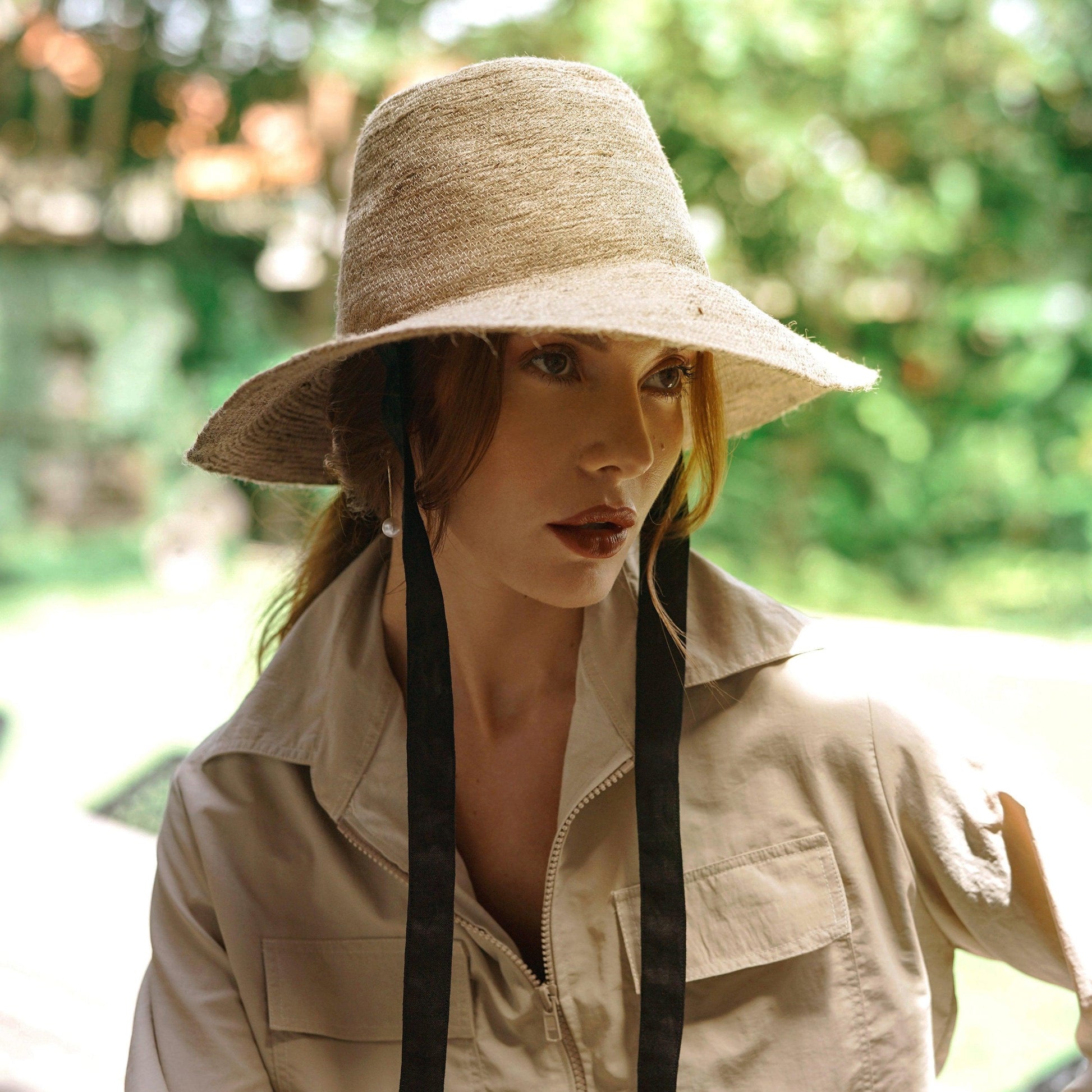 MEG Jute Straw Hat In Light Beige - The Higher Flower