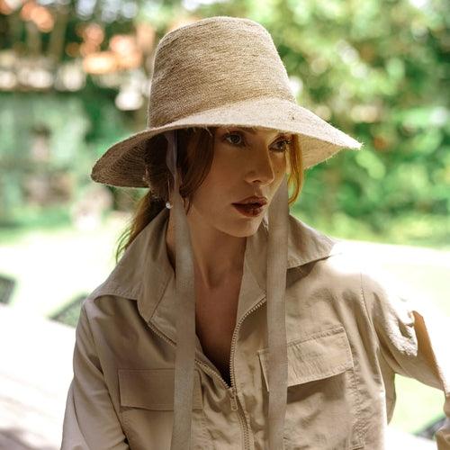 MEG Jute Straw Hat In Light Beige - The Higher Flower