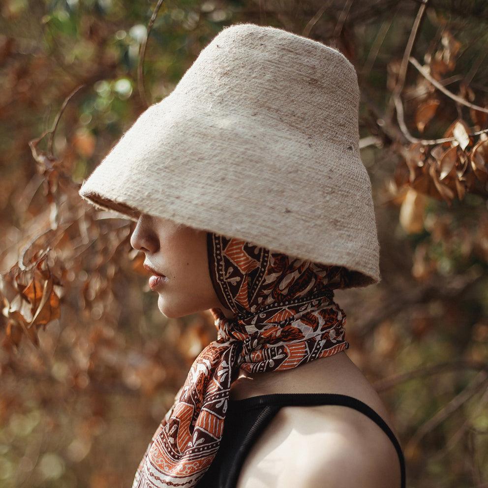 NAOMI Jute Clochet Straw Hat in Nude Beige - The Higher Flower