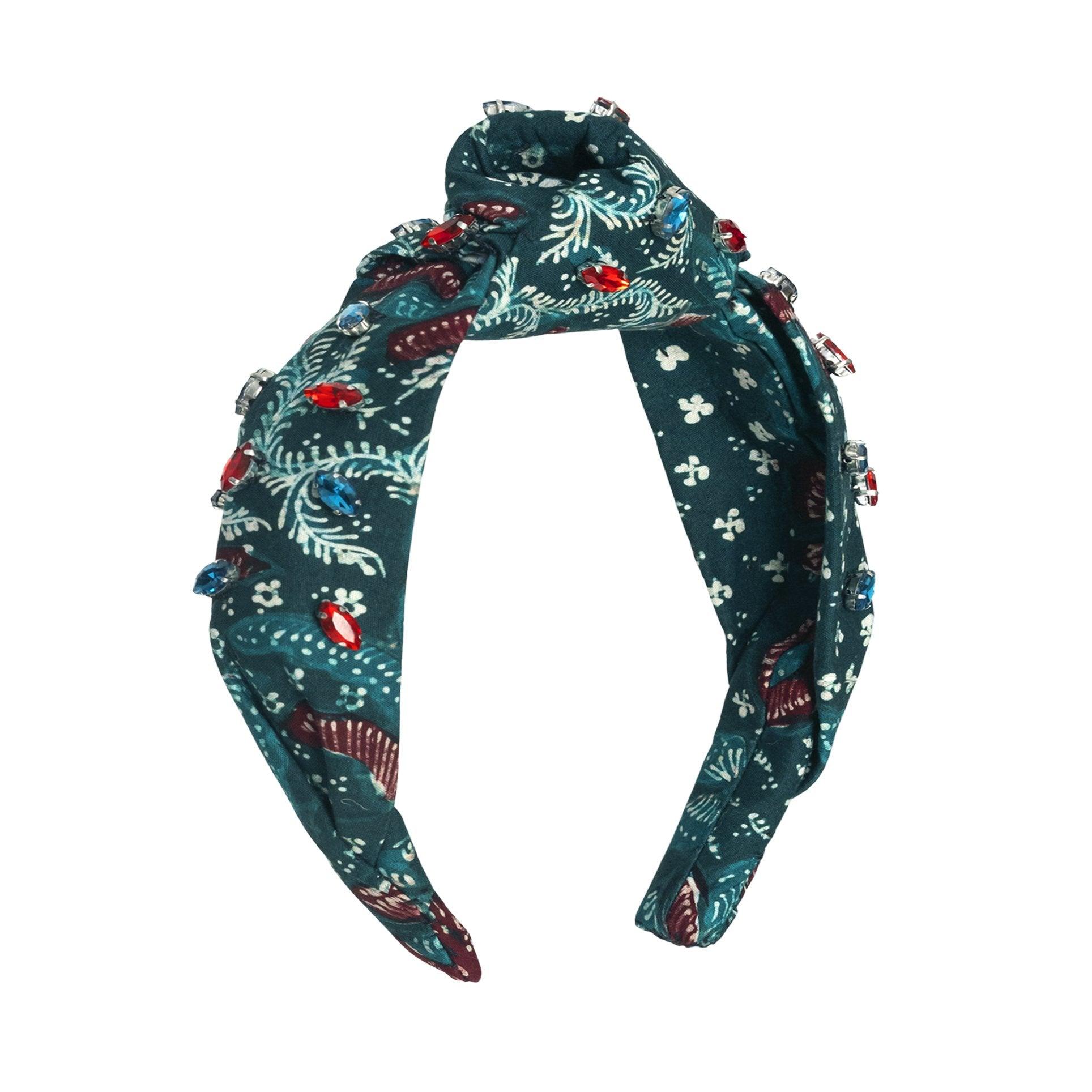 MERAK Peacock Batik Crystals Headband - The Higher Flower