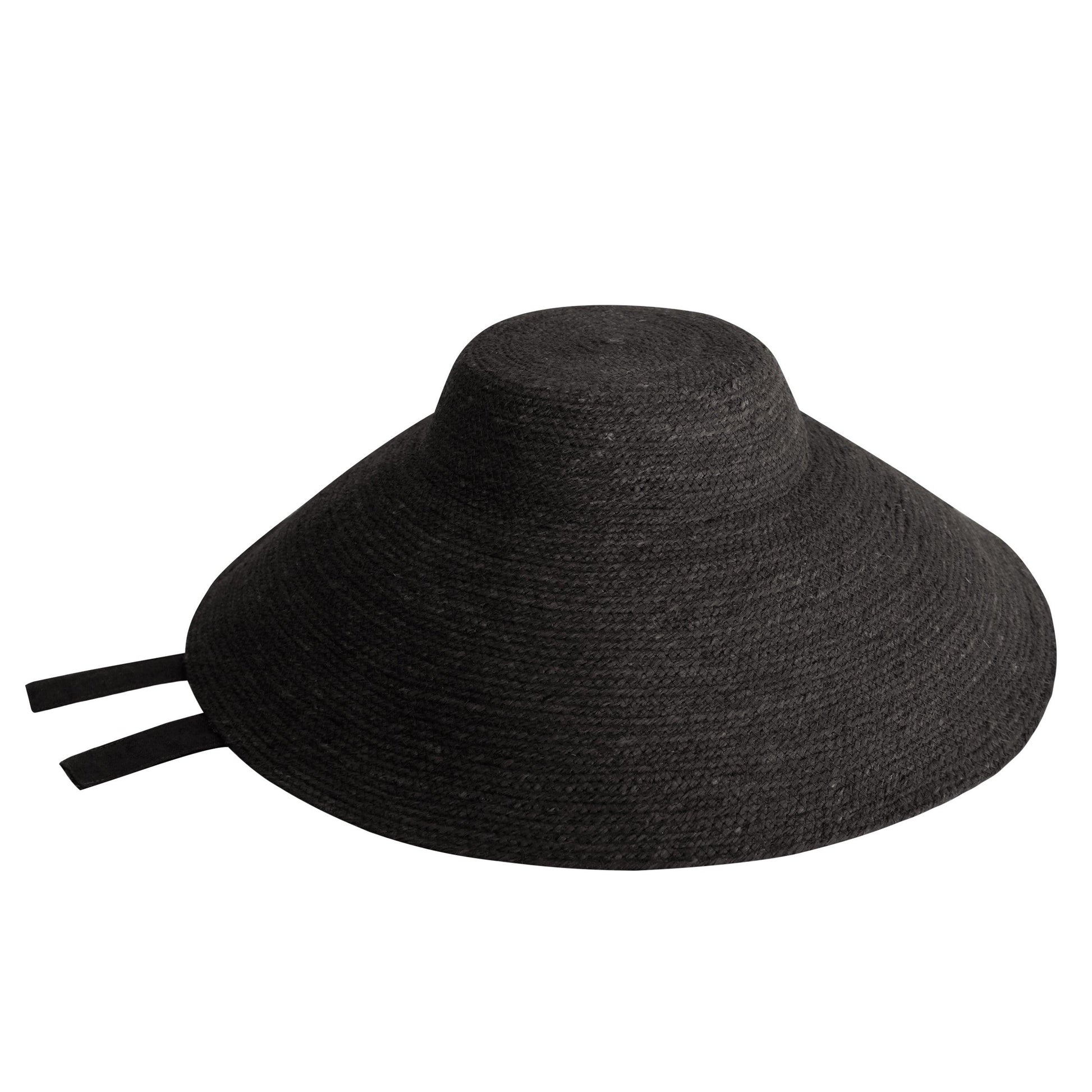 REIGN Jute Straw Hat In Black - The Higher Flower