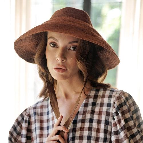 REIGN Jute Hat In Burnt Sienna - The Higher Flower