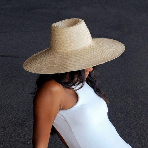 RIANNA Palm Straw Hats in Natural Beige - The Higher Flower