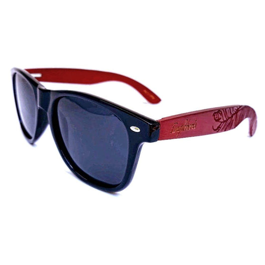 Rosewood Sunglasses, Polarized, Artisan Engraved, Handcrafted - The Higher Flower