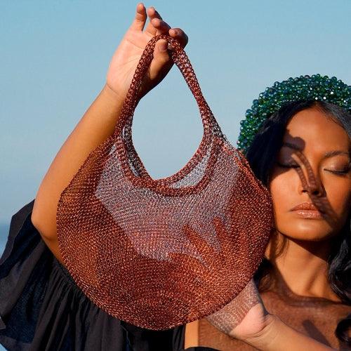 SOL Mesh Wire Tote Bag in Copper - The Higher Flower