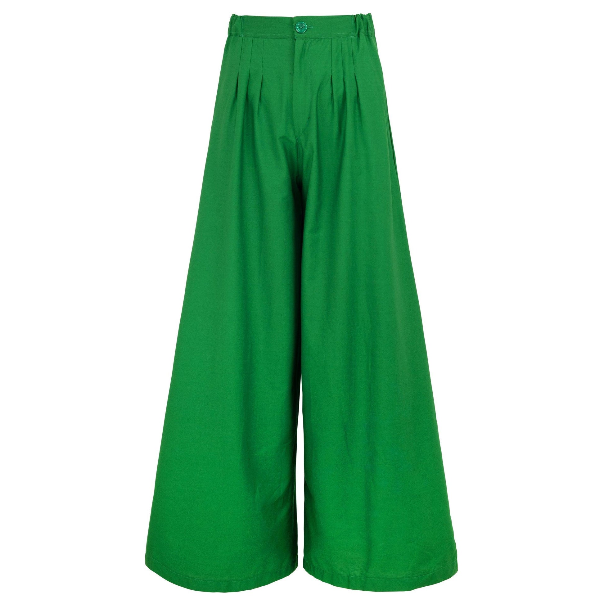 TAYLOR Wide-leg Palazzo Pants in Kelly Green - The Higher Flower