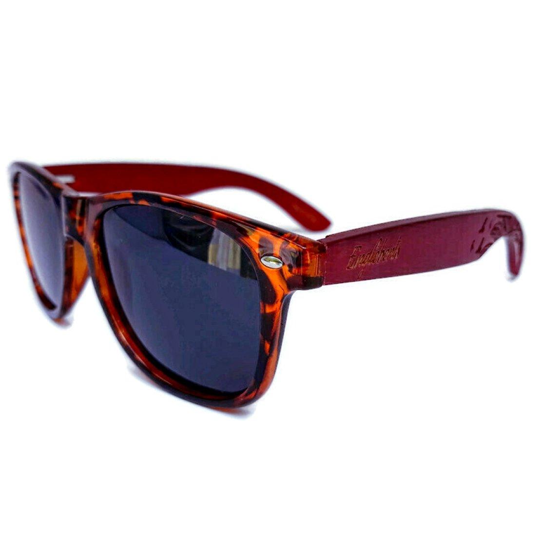 Red Bamboo Tortoise Framed Sunglasses, Polarized, Engraved - The Higher Flower