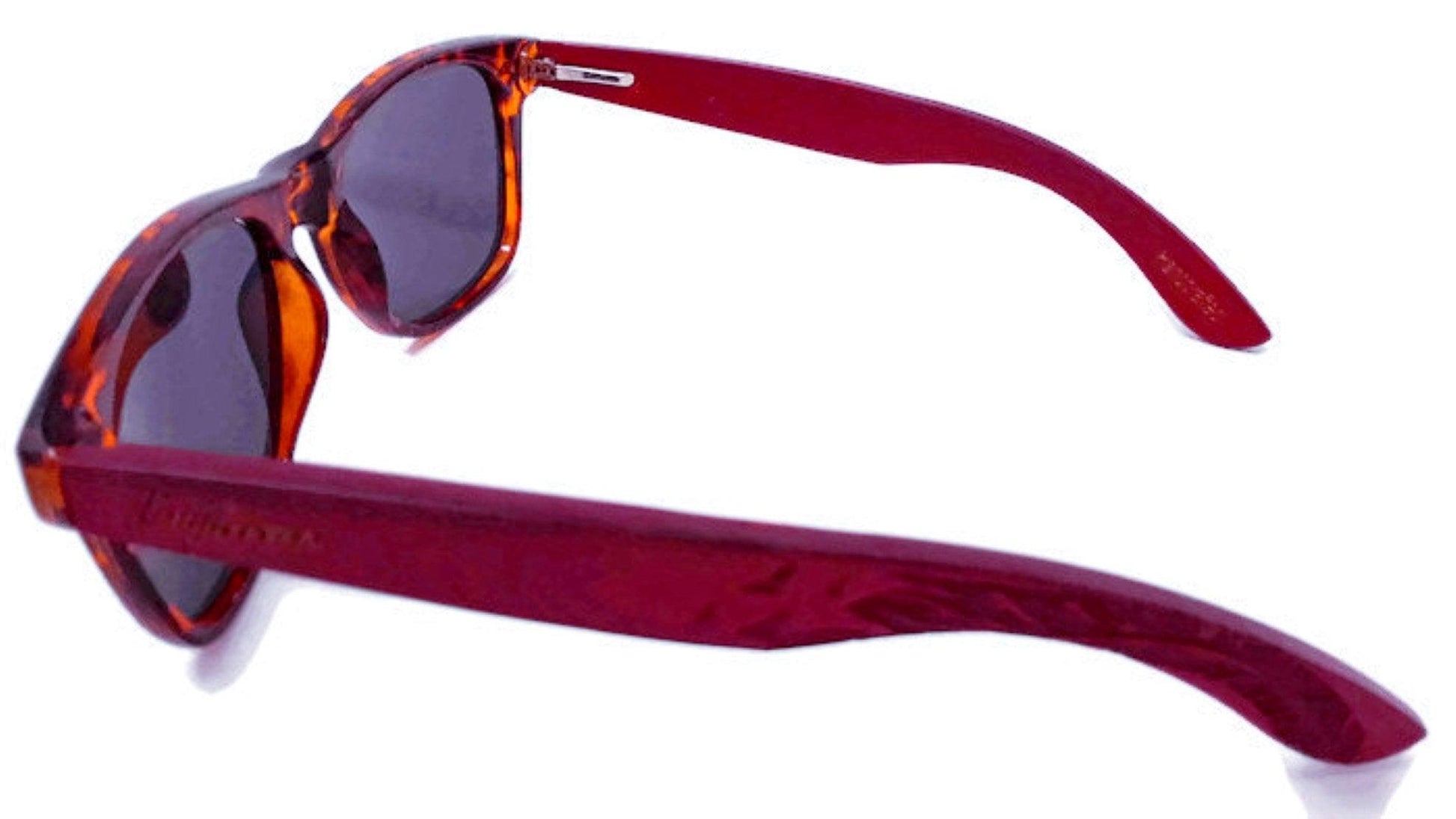 Red Bamboo Tortoise Framed Sunglasses, Polarized, Engraved - The Higher Flower