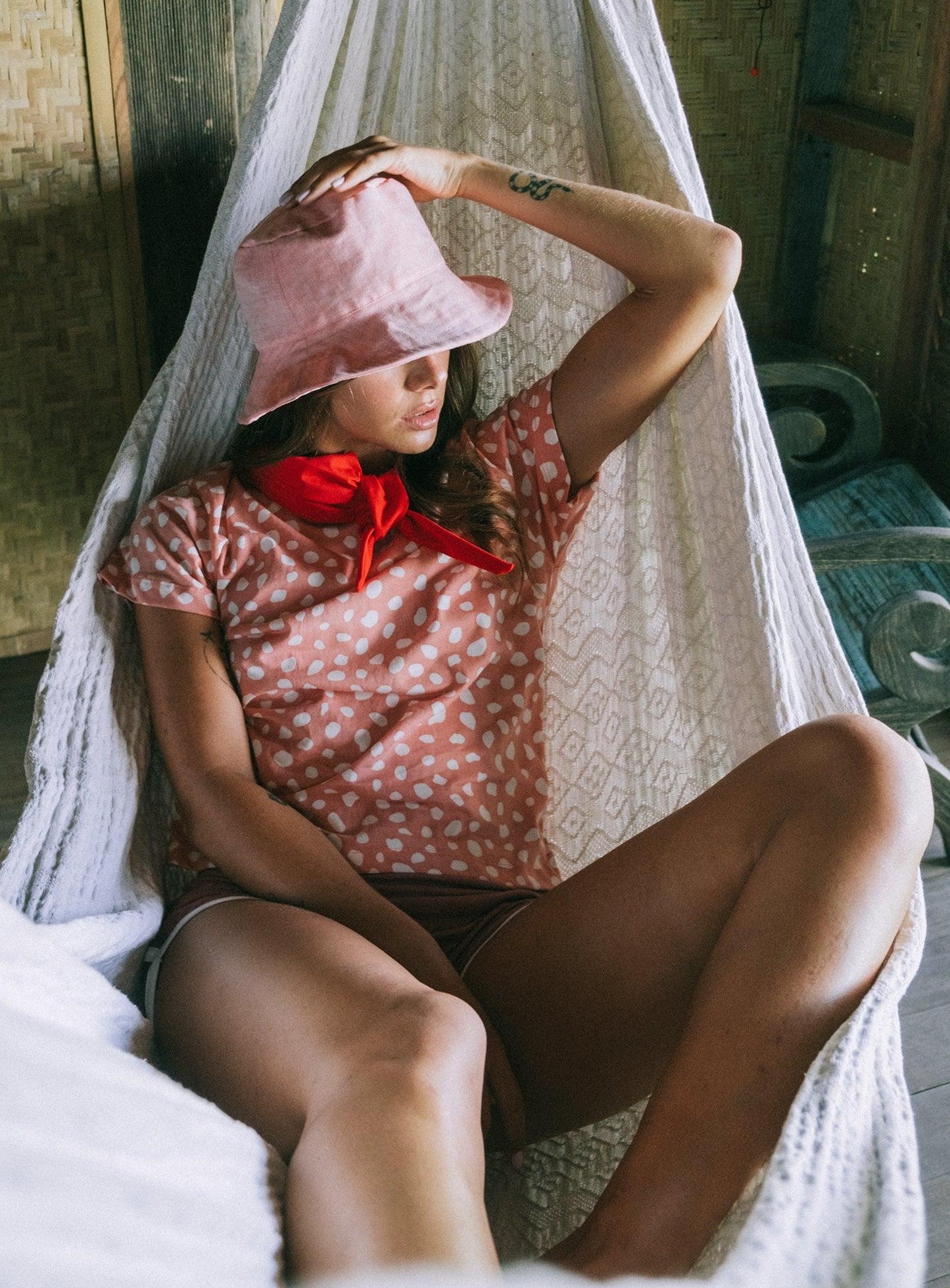 WATU Seaside Linen Bucket Hat, in Salt Pink - The Higher Flower