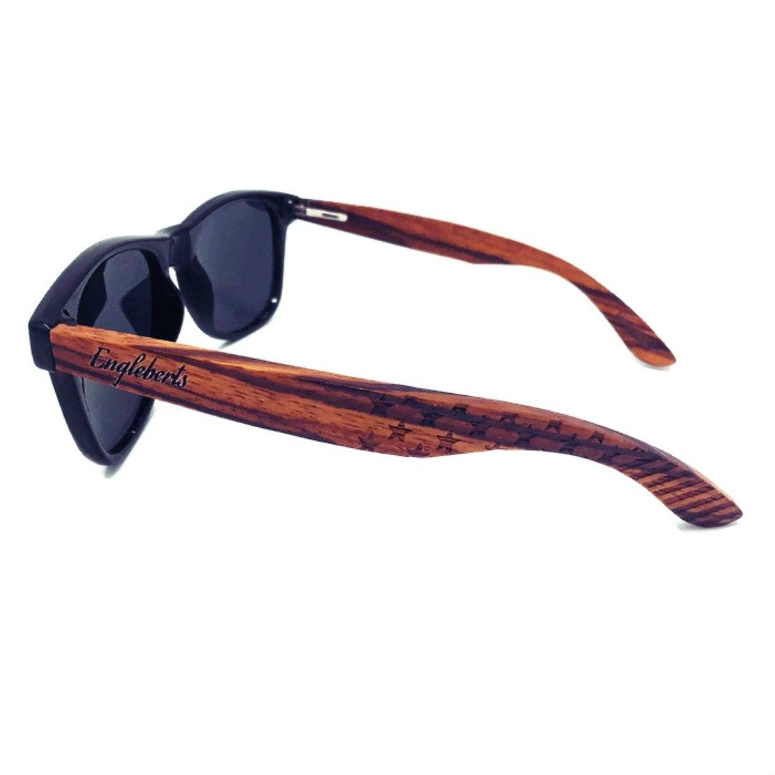 Zebrawood Sunglasses, Stars and Bars, Polarized, Handcrafted - The Higher Flower