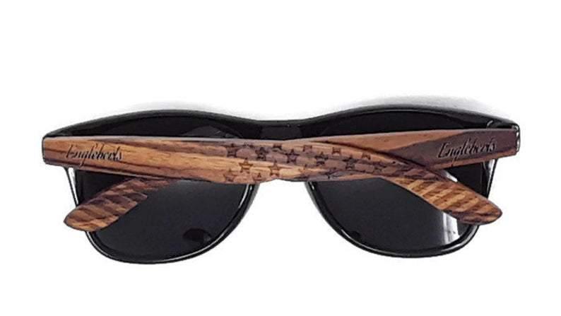 Zebrawood Sunglasses, Stars and Bars, Polarized, Handcrafted - The Higher Flower