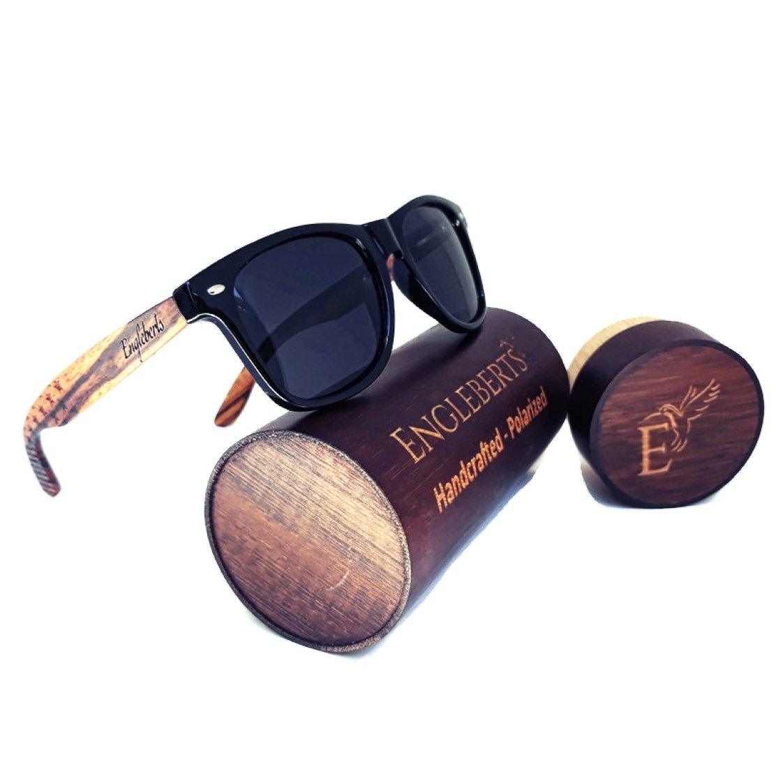 Zebrawood Sunglasses, Stars and Bars With Wooden Case, Polarized, - The Higher Flower