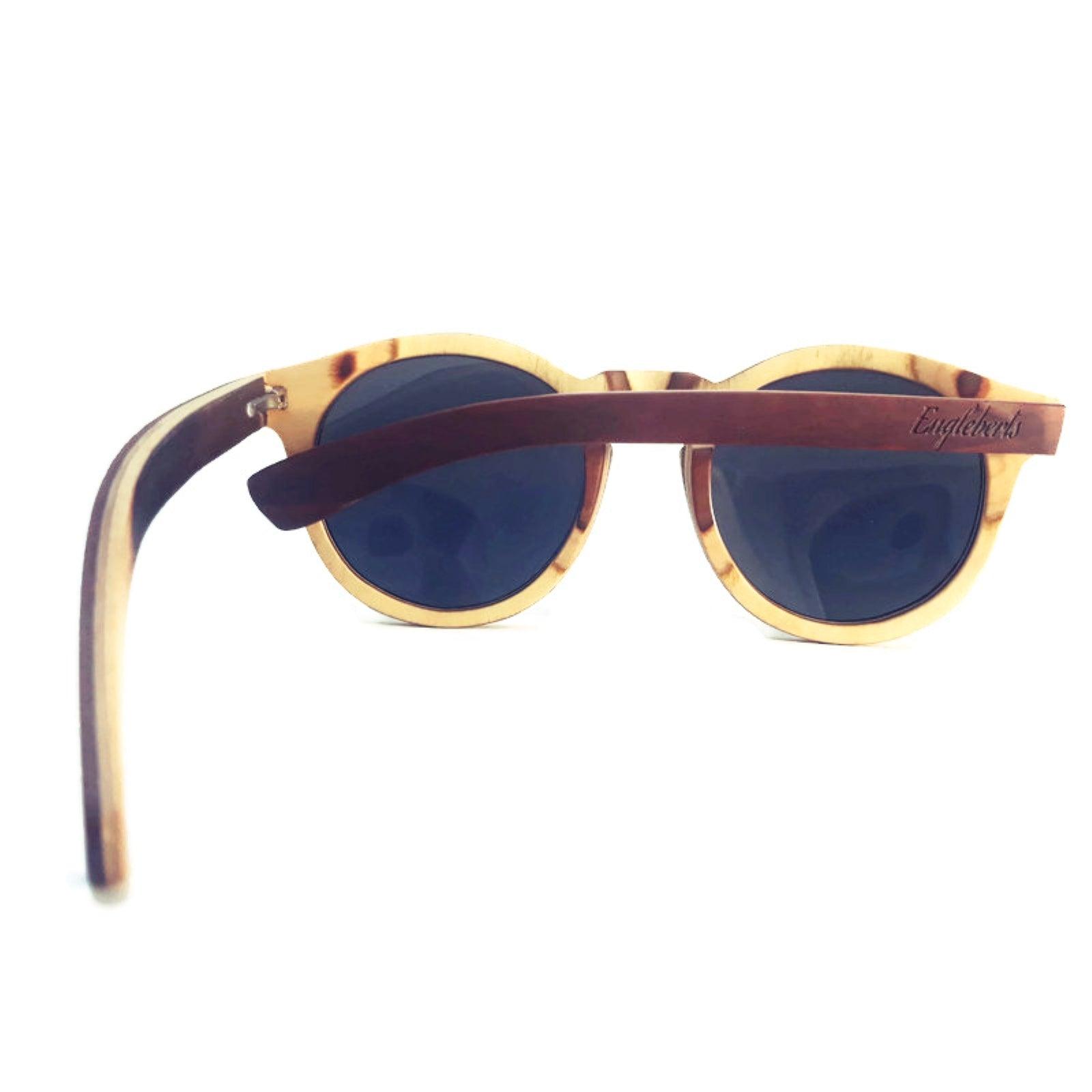 Cinnamon Swirl Skateboard Sunglasses, Polarized with Wooden Case - The Higher Flower