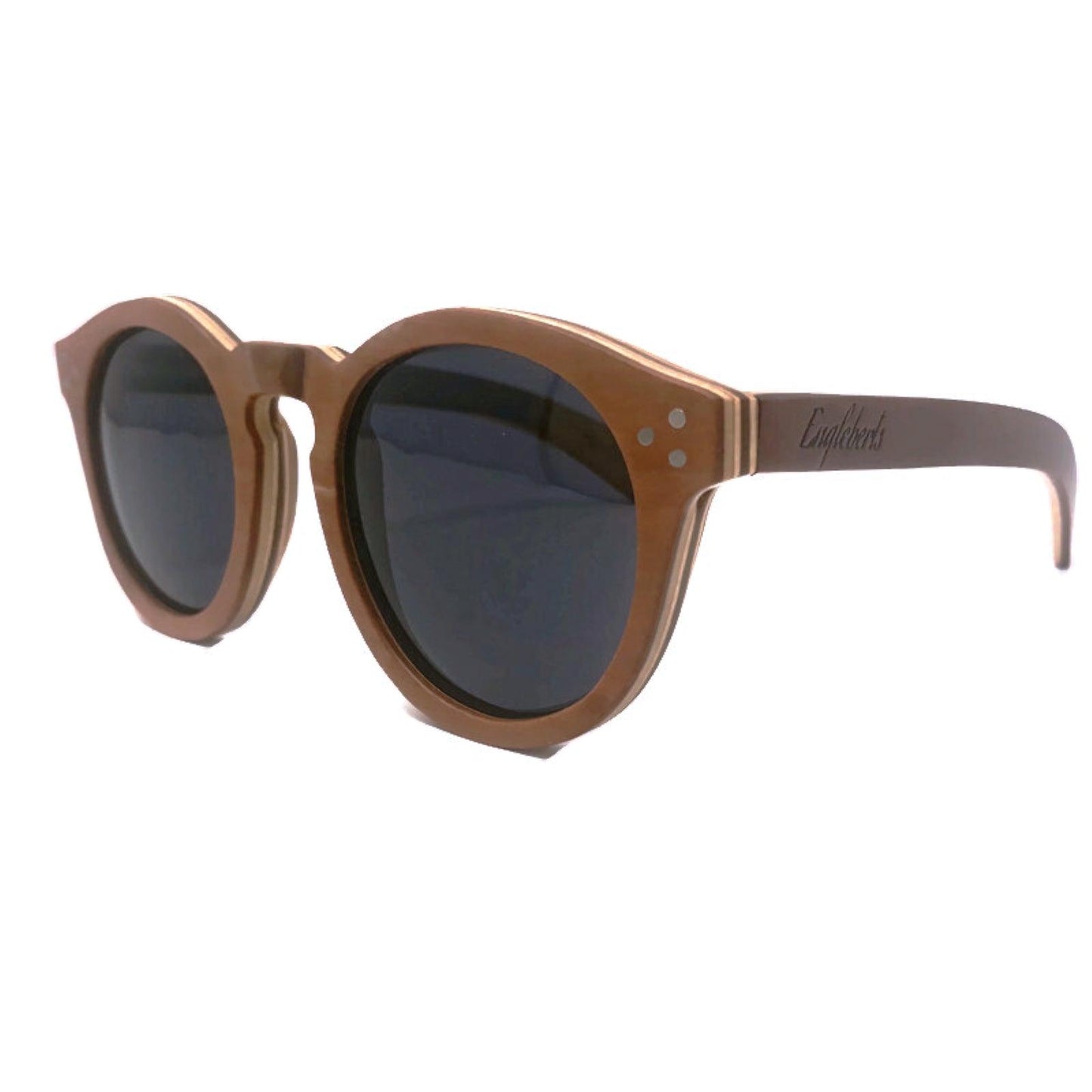 Cinnamon Swirl Skateboard Sunglasses, Polarized with Wooden Case - The Higher Flower