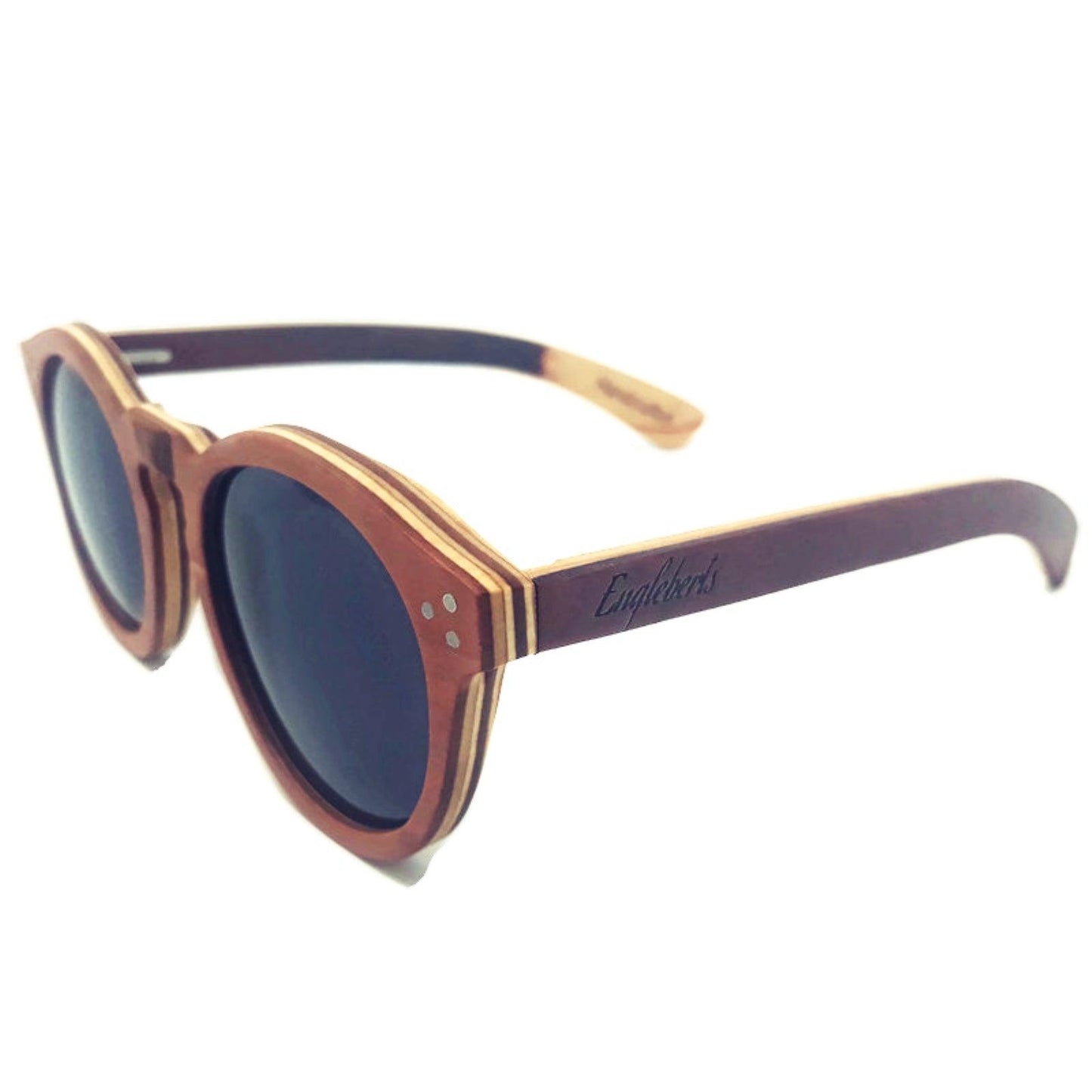 Cinnamon Swirl Skateboard Sunglasses, Polarized with Wooden Case - The Higher Flower