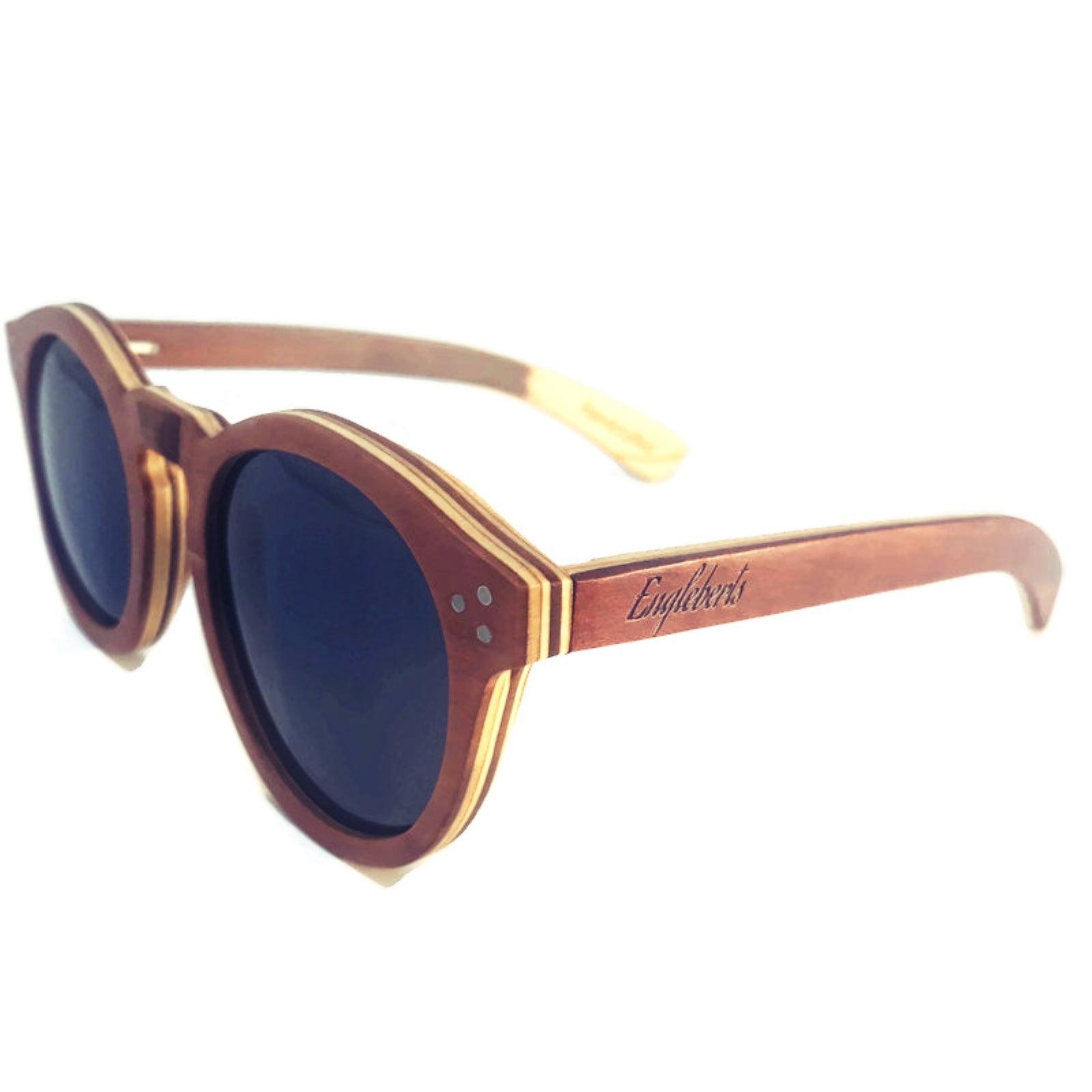 Cinnamon Swirl Skateboard Sunglasses, Polarized with Wooden Case - The Higher Flower