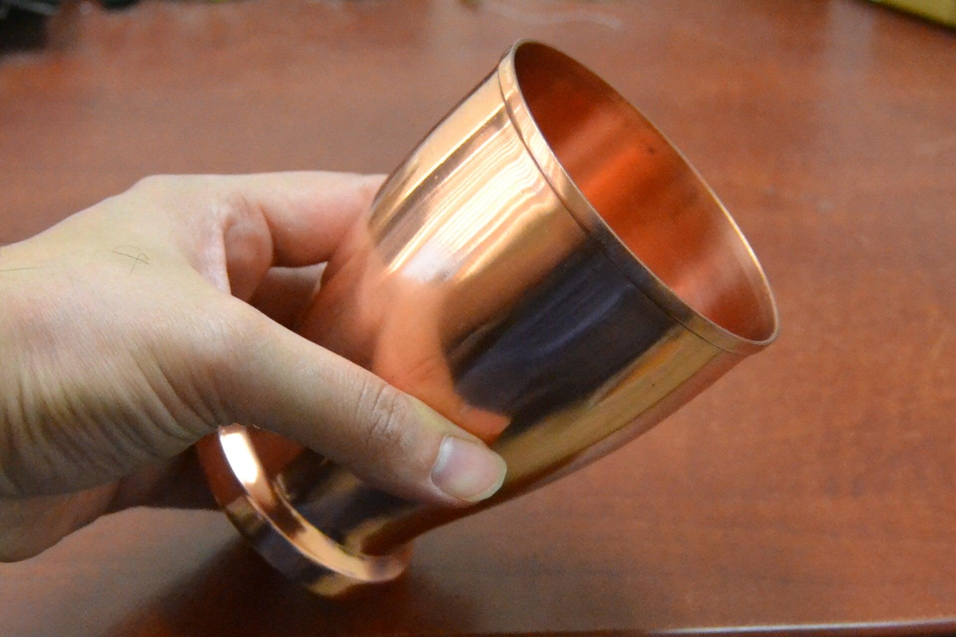 Handmade Genuine Copper Drinking Glass Cup - The Higher Flower