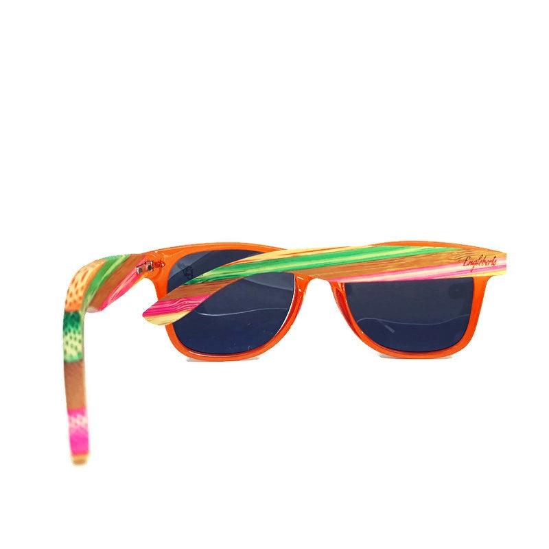 Juicy Fruit Multi-Colored Bamboo Polarized Sunglasses, Handcrafted - The Higher Flower