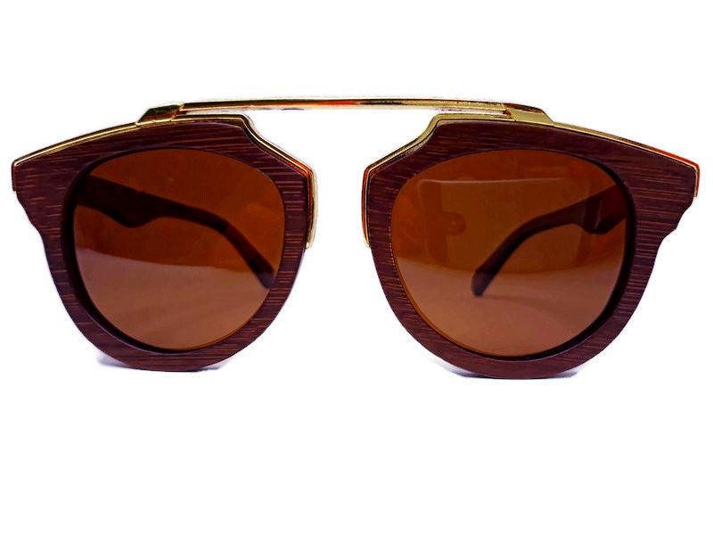 Cherry Wood Full Frame, Polarized with Gold Trim and Bamboo Case - The Higher Flower