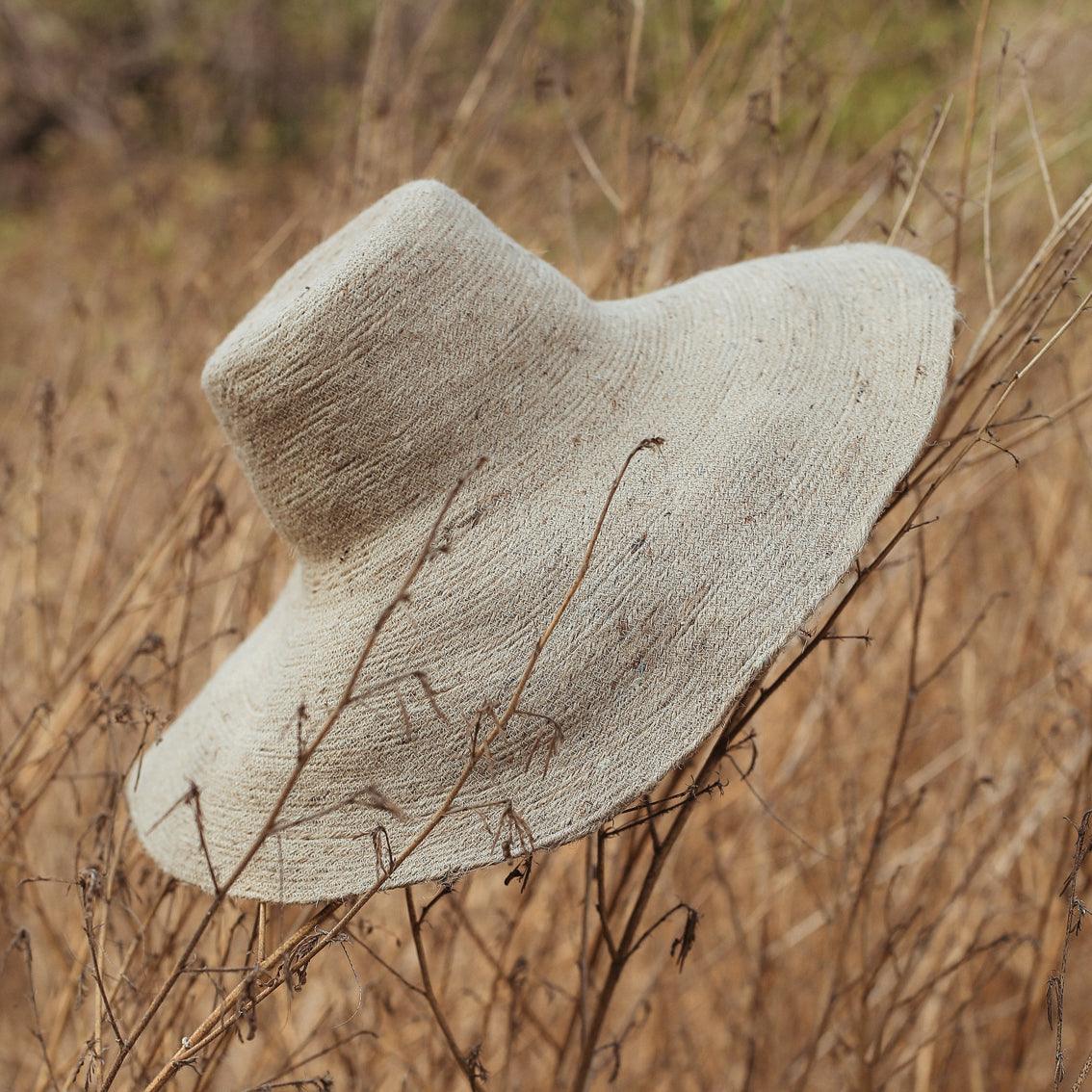 RIRI Jute Handwoven Straw Hat In Natural Beige - The Higher Flower