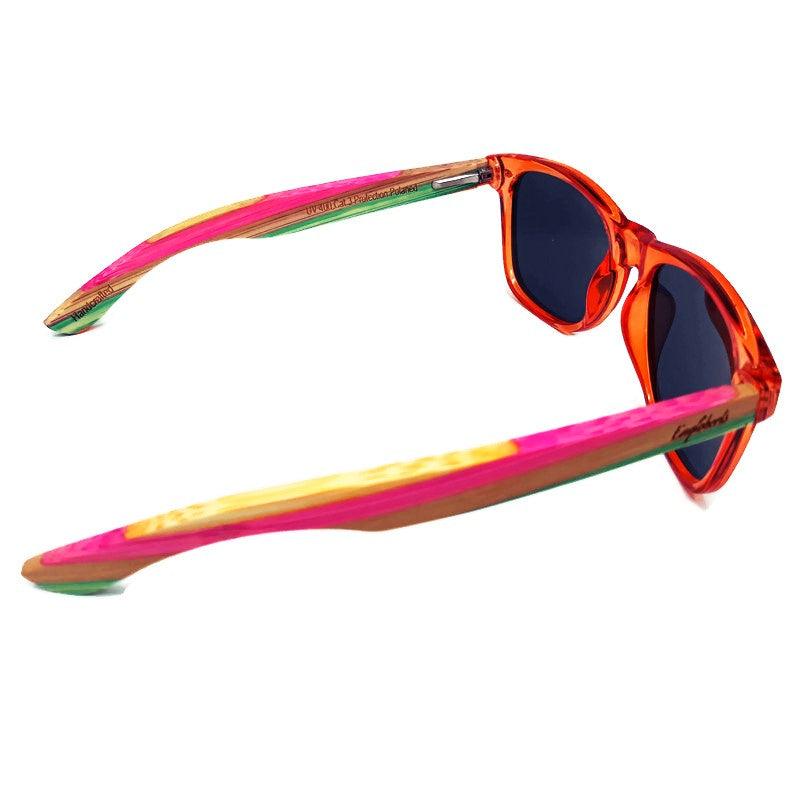 Juicy Fruit Multi-Colored Bamboo Polarized Sunglasses, Handcrafted - The Higher Flower