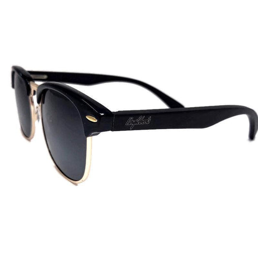 Midnight Black Bamboo Club Sunglasses, Polarized, HandCrafted - The Higher Flower