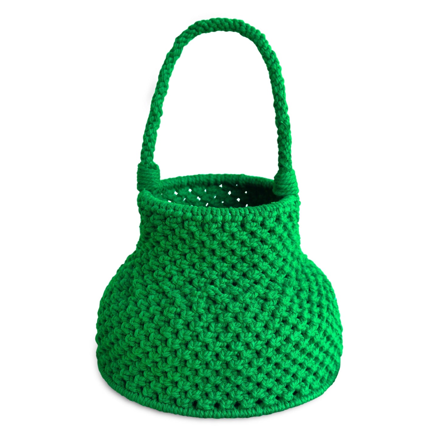 PETITE NAGA Macrame Vessel Basket Bag, in Green - The Higher Flower