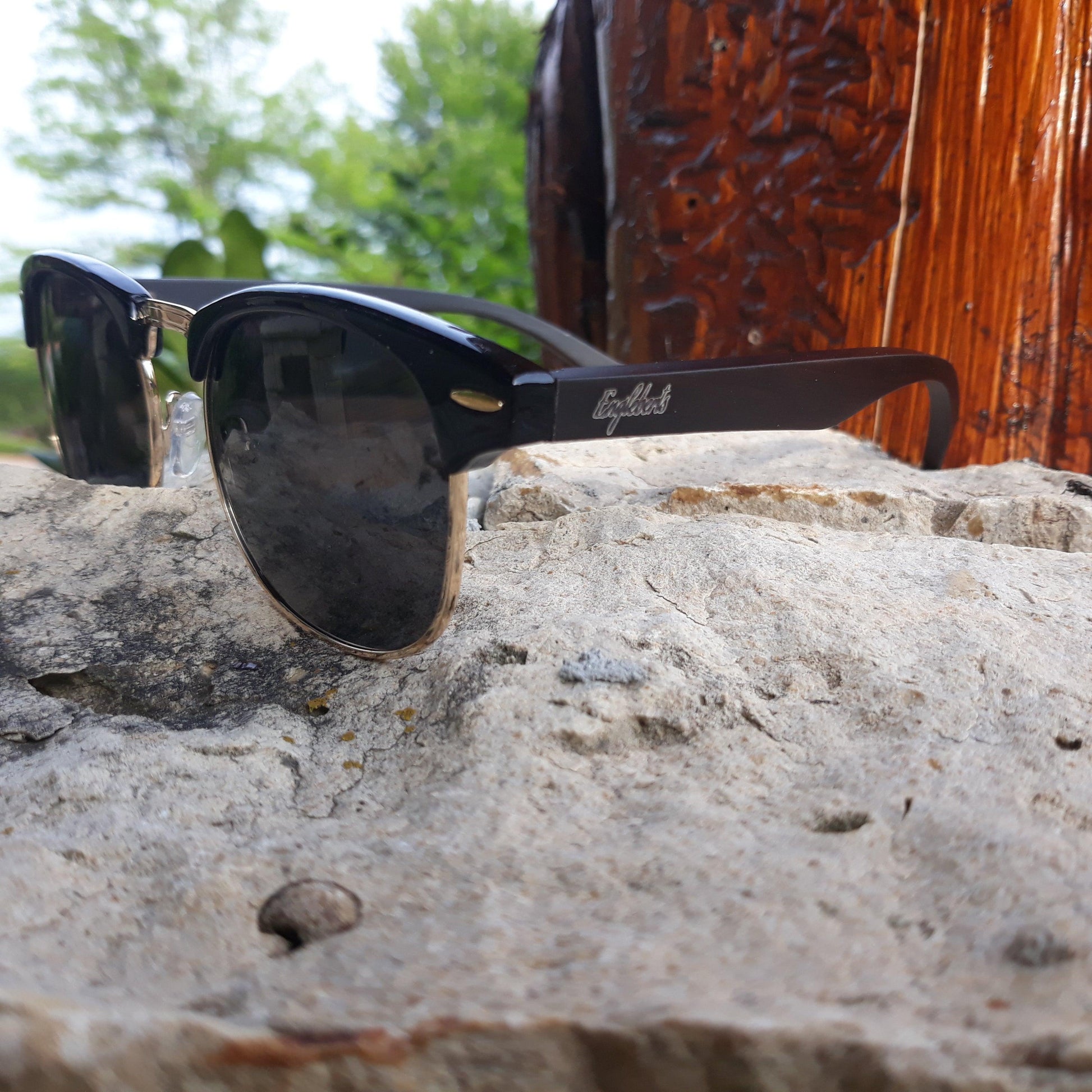 Midnight Black Bamboo Club Sunglasses, Polarized, HandCrafted - The Higher Flower