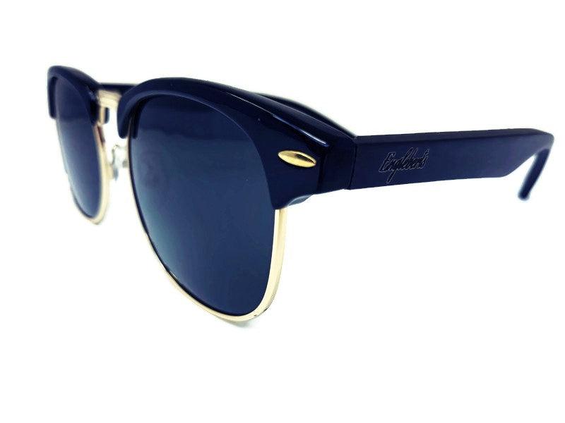 Midnight Black Bamboo Club Sunglasses with Case - The Higher Flower