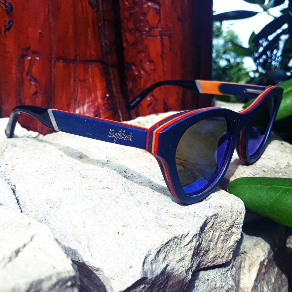 Beach Bound Skateboard Wood and Acetate Sunglasses, Polarized - The Higher Flower