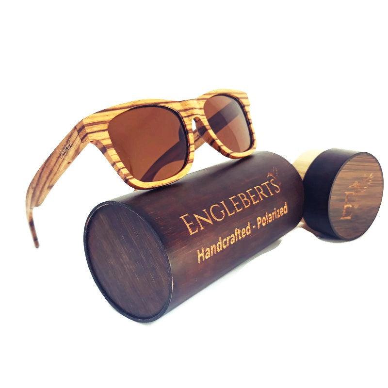 Zebrawood Full Frame Polarized Sunglasses with Case - The Higher Flower