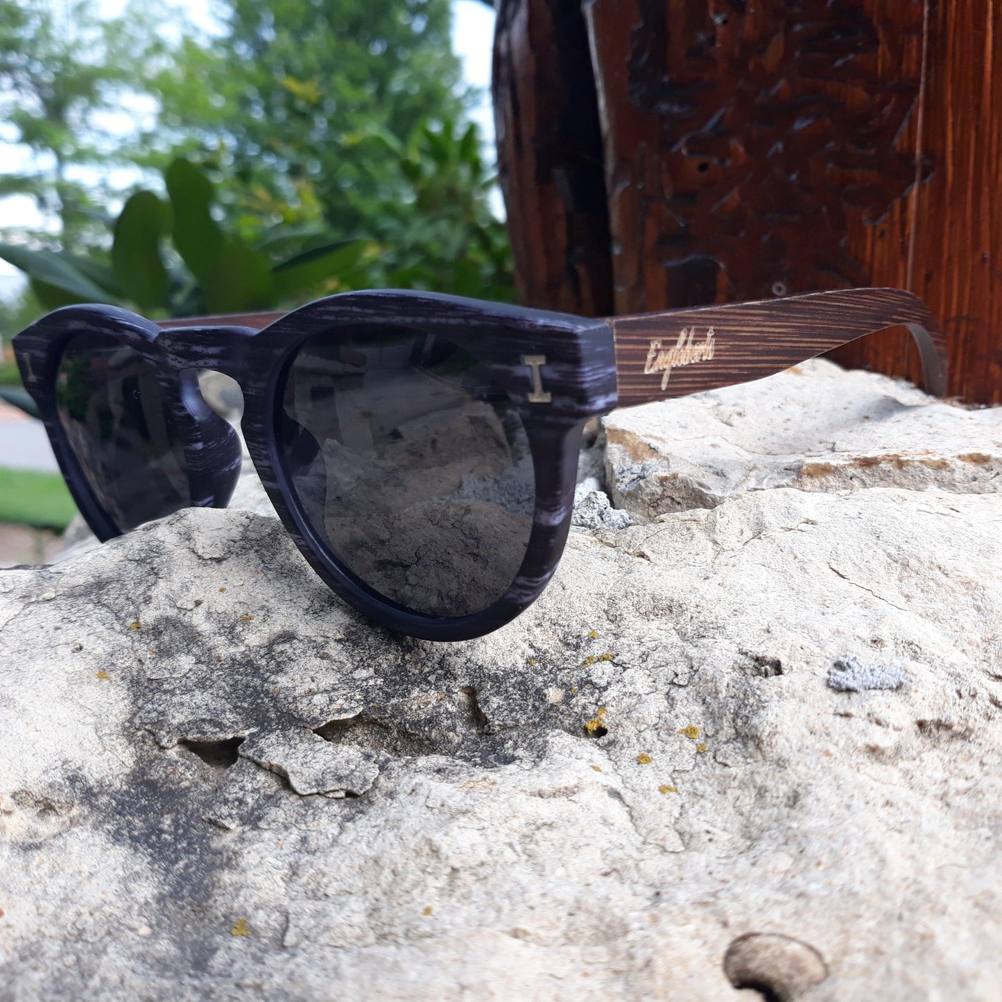 Granite Colored Frame, Bamboo Sunglasses, Polarized - The Higher Flower