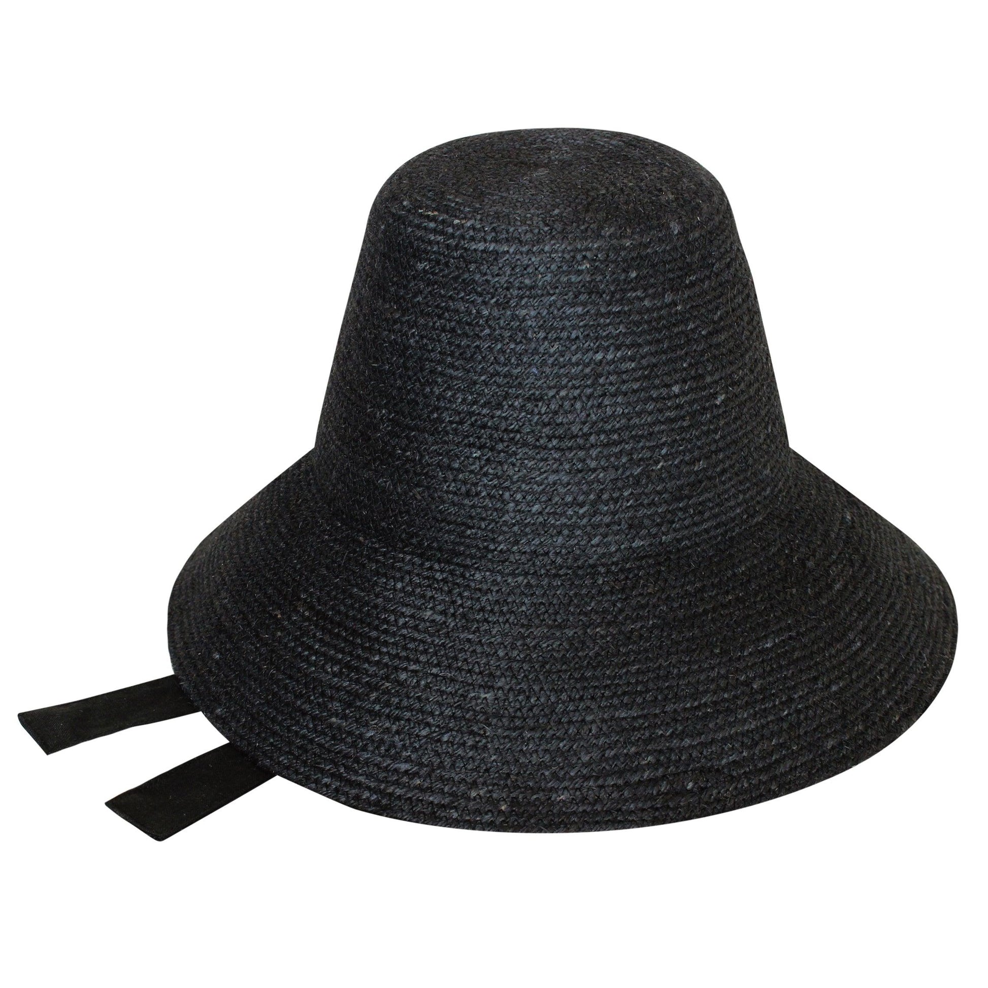 MEG Jute Straw Hat In Black - The Higher Flower